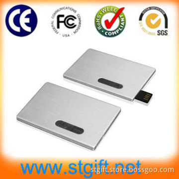 Funny Logo USB Metal Credit Card USB Flash Drive (64MB~64GB)